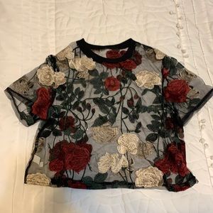 Mesh floral top